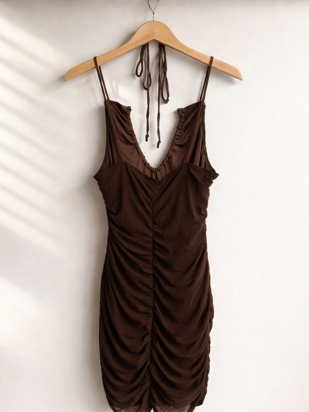 Motel Rocks Brown Ruched Halter Mini Dress - Picture 5 of 9